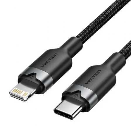 Vention Cable USB-C a Lightning Macho-Macho 27W 480Mbps 2m Negro Vention Cable USB-C a Lightning Macho-Macho 27W 480Mbps 2m Negro
